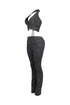 Riptide Ribbed Knit Halter Top & Pants SET